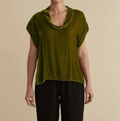 Cut Loose Velvet Cowl Top In Frog In Green