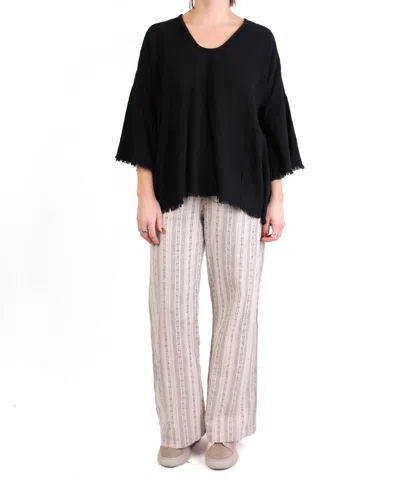 Cut Loose Wide Leg Long Pants In Pearly In Black