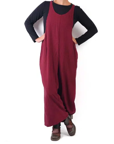 Cut Loose Wide Leg Overalls In Cardinal