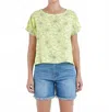 Cut Loose Women's Daisy Cap Sleeve Hi Lo Top In Sunburst In Green