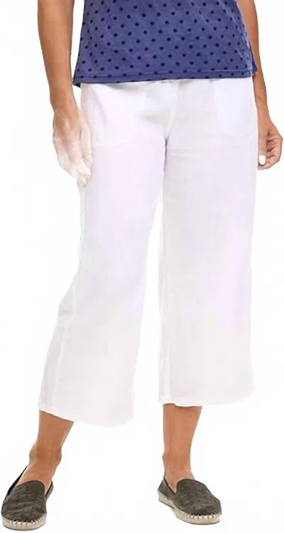 Cut Loose Women's Easy Crop Linen Pant In White