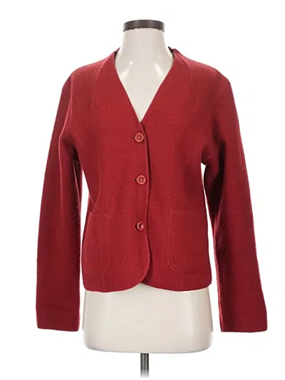 Pre-owned Cut Loose Wool Blazer Jacket In Red