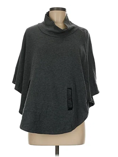 Pre-owned Cut The Frills Poncho In Gray