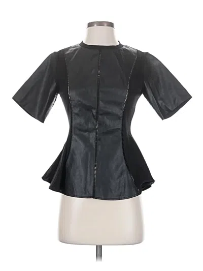 Pre-owned Cutely Covered Short Sleeve Blouse In Black