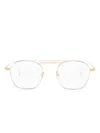 Cutler And Gross 0004 Pilot-frame Glasses In Gold