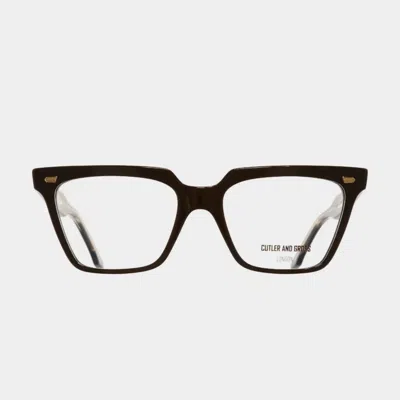Cutler And Gross 1346-01 Black Taxi Acetate Optical Glasses In Transparent