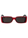 Cutler And Gross Rectangle-frame Sunglasses In Red On Black