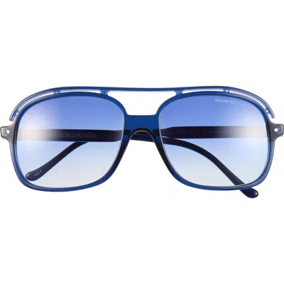 Cutler And Gross 1376 59mm Gradient Aviator Sunglasses In Classic Navy Blue