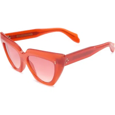 Cutler And Gross 1407 Square Cat Eye Sunglasses In Orange