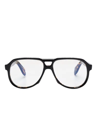 Cutler And Gross Aviator-frame Glasses In Black