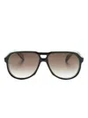 Cutler And Gross 9782 Navigator-frame Sunglasses In Black