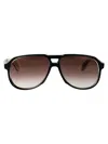Cutler And Gross Black On Horn Acetate Sunglasses In Black