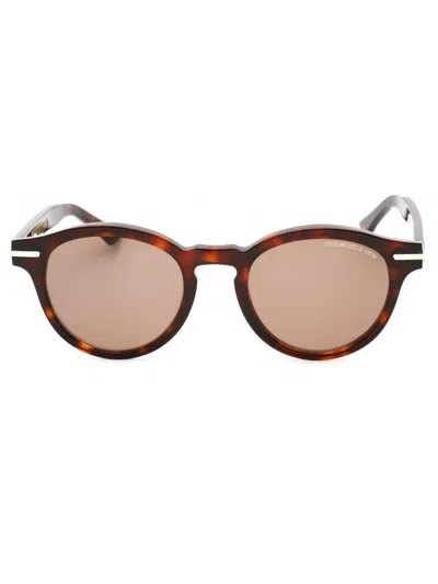 Cutler And Gross Acetate Round Unisex Sunglasses In Brown