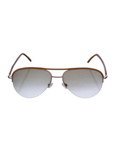 Pre-owned Cutler And Gross Aviator Gradient Sunglasses In Brown
