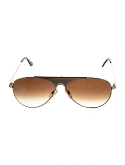 Pre-owned Cutler And Gross Aviator Gradient Sunglasses In Gold