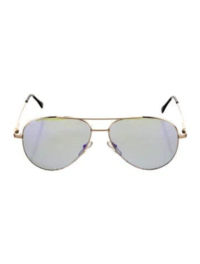 Pre-owned Cutler And Gross Aviator Tinted Sunglasses In Gold