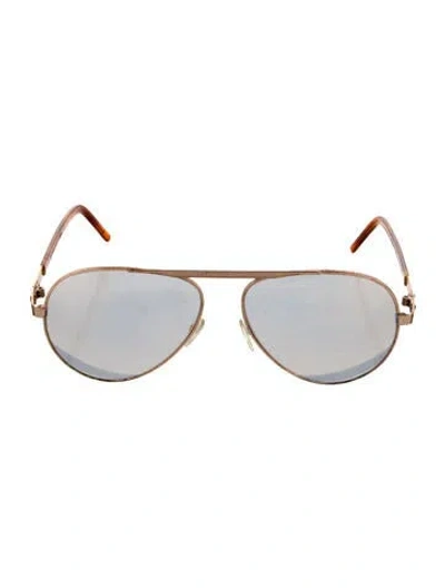 Pre-owned Cutler And Gross Aviator Tinted Sunglasses In Gold