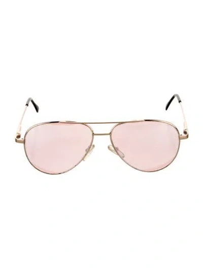 Pre-owned Cutler And Gross Aviator Tinted Sunglasses In Gold