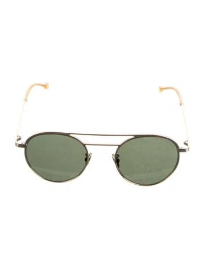 Pre-owned Cutler And Gross Aviator Tinted Sunglasses In Gold