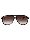 Cutler And Gross Black On Horn Acetate Sunglasses