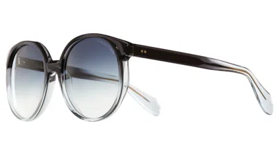 Cutler And Gross Blue Gradient Round Ladies Sunglasses Cgsn139557 003 57 In Purple