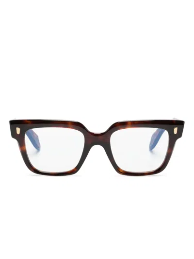 Cutler And Gross Square-frame Tortoiseshell Glasses In 02 Dark Turtle