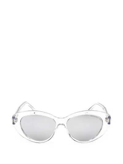 Cutler And Gross Crystal-embellished Cat-eye Sunglasses In Transparent