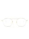 Cutler And Gross Double-bridge Pilot-frame Glasses In Gold