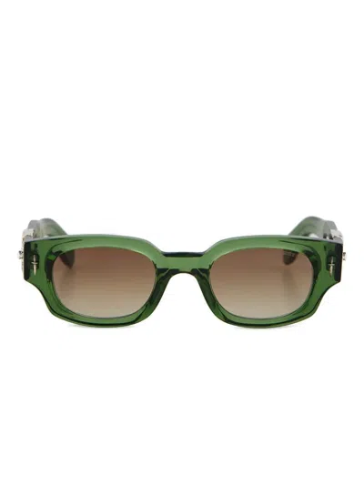 Cutler And Gross Eagle-embellished Square Sunglasses In Green