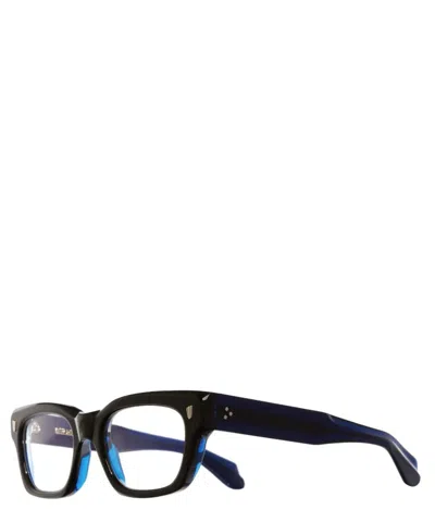 Cutler And Gross Eyeglasses 1391-01 53mm Black On Blue Acetate Optical Glasses In Crl