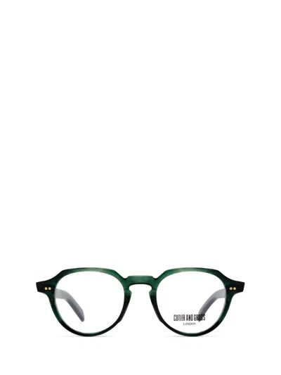 Cutler And Gross Cutler & Gross Eyeglasses In Striped Dark Green