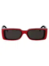 Cutler And Gross Rectangle-frame Sunglasses In Red On Black