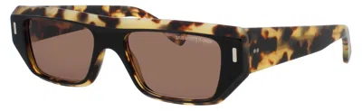 Cutler And Gross Geometric Acetate Sunglasses In Brown