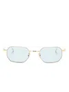 Cutler And Gross Geometric-frame Sunglasses In Gold