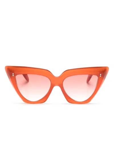 Cutler And Gross Gradient Cat-eye Frame Sunglasses In Orange