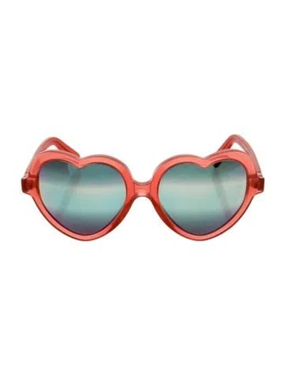 Pre-owned Cutler And Gross Heart Mirrored Sunglasses In Red