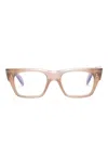 Cutler And Gross Logo-engraved Rectangle-frame Glasses In Neutrals