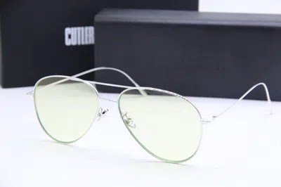 Pre-owned Cutler And Gross Of London M:1266 C:ppl-dpgn Silver Authentic Sunglass 58-14 In Green