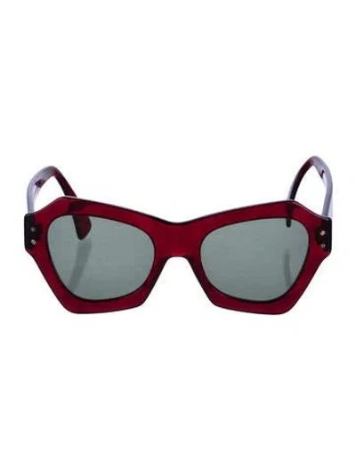 Pre-owned Cutler And Gross Oversize Tinted Sunglasses In Red