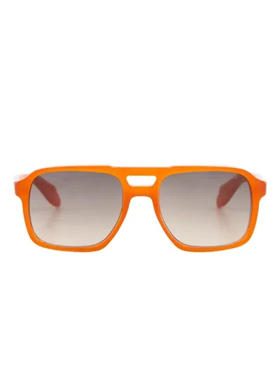 Cutler And Gross Pilot-frame Sunglasses In Orange