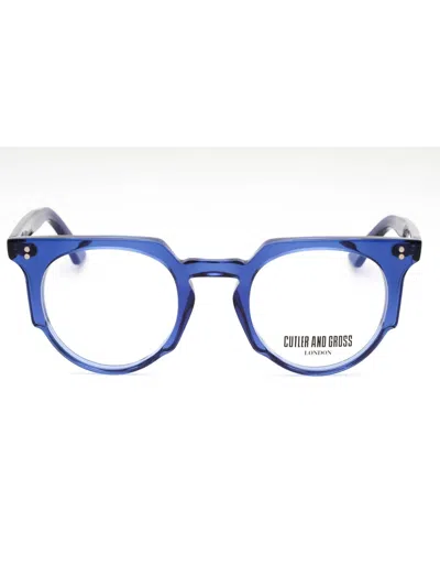 Cutler And Gross Premium Round Unisex Eyeglasses In Blue