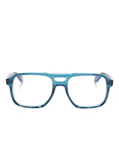 Cutler And Gross Rectangle-frame Glasses In Blue