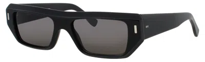Cutler And Gross Rectangular Acetate Sunglasses In 01 - Black / Smoke