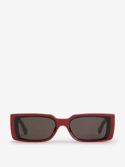 Cutler And Gross Cutler & Gross Rectangular Frame Sunglasses In Black And Red