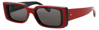 Cutler And Gross Retro Rectangle Sunglasses In Red