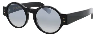 Cutler And Gross Round Acetate Sunglasses In Black