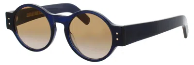 Cutler And Gross Round Acetate Sunglasses In Blue