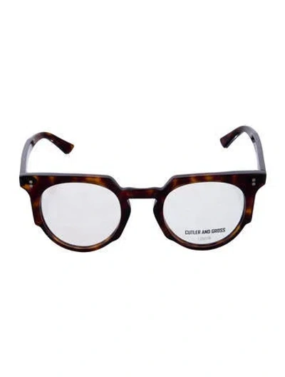 Pre-owned Cutler And Gross Round Eyeglasses In Brown