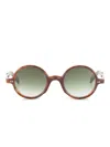 Cutler And Gross Round-frame Sunglasses In Brown