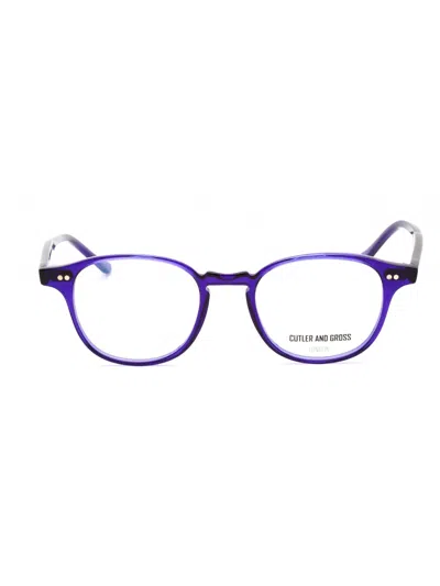Cutler And Gross Round Mini Eyeglasses With Premium Acetate Craftsmanship In Purple
